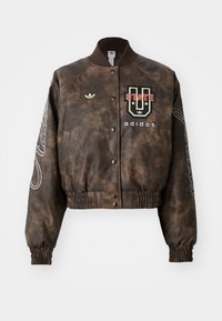 Bunda z umělé kůže - dark brown