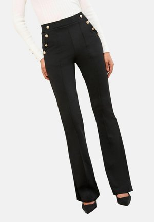 REGULAR FIT - BOOT LEG  - Pantaloni - black gold button detail