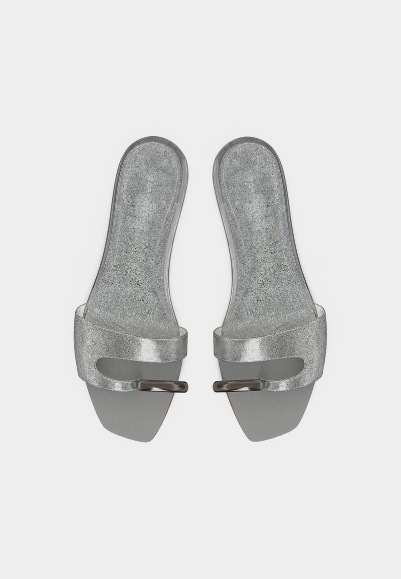 Tory Burch silver glitter sandals