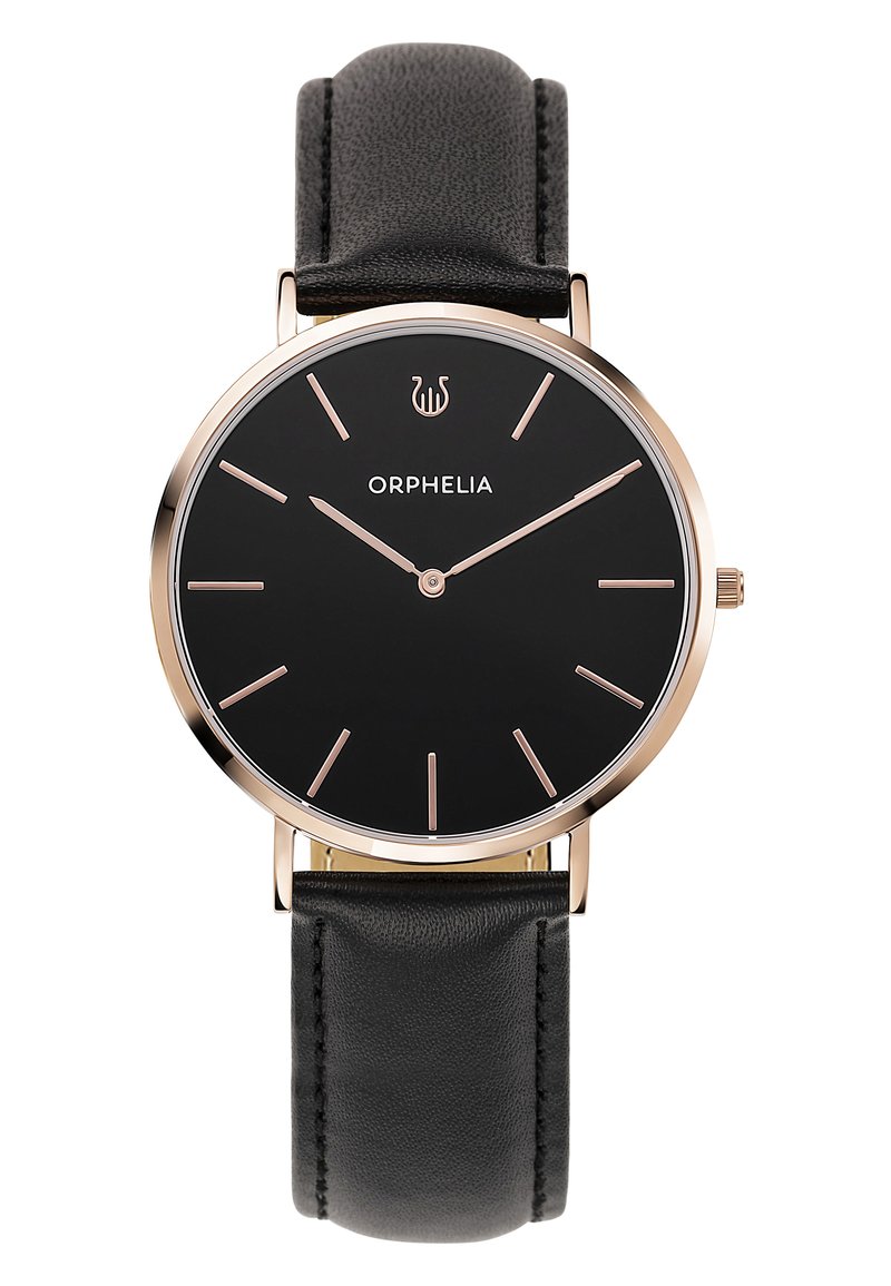 ORPHELIA Black Orologio Da Polso Donna, Quarzo, Cinturino, Quadro Rotondo Con Calendario