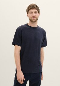 TOM TAILOR - T-shirt con stampa - navy palm jacquard design Immagine in miniatura 1