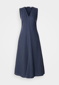 DRESS  SLEEVELESS  V NECK FIT AND FLARE SHAPE CUTLINES - Dienas kleita - muted blue