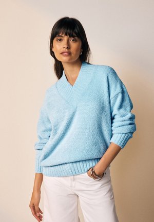 Next V-NECK LONGSLEEVE - Neule - blue