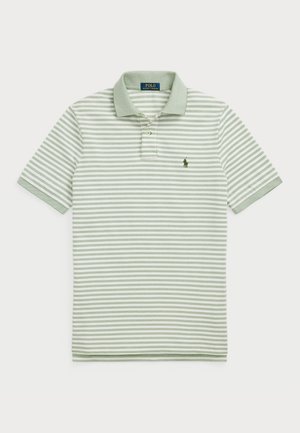 Polo Ralph Lauren Custom Slim Fit Striped Mesh Polo Shirt - Polo - fatigue/white