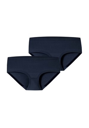 Sotilaslaivaston sininen puuvillainen hipster-alushousut, kaksipakkauksessa, jossa on sileä pinta, keskimäinen vyötärön korkeus ja ei näkyviä saumoja tai koristeluja.