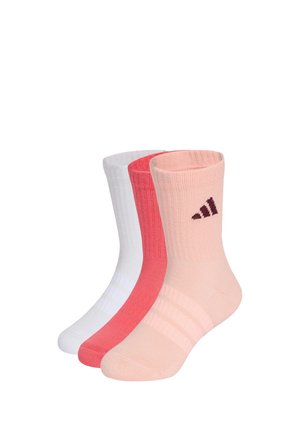adidas Performance ADIDAS PERFORMANCE CUSHIONED SPORTSWEAR CREW SOCKS UNISEX 3 PAIR PACK - Sportsokken - pure turbo white haze coral