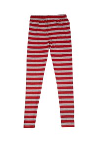 Leggings a strisce rosse e grigie realizzati in morbido cotone, dotati di una vita elastica e di un design aderente, che arrivano fino alla caviglia.