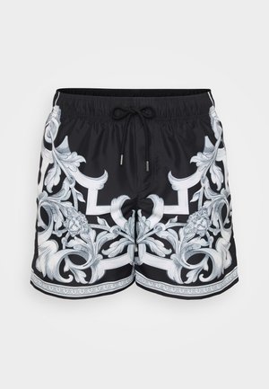 Versace SWIM GOLFO BAROCCO MEDUSA PRINT - Short de bain - black/silver-coloured