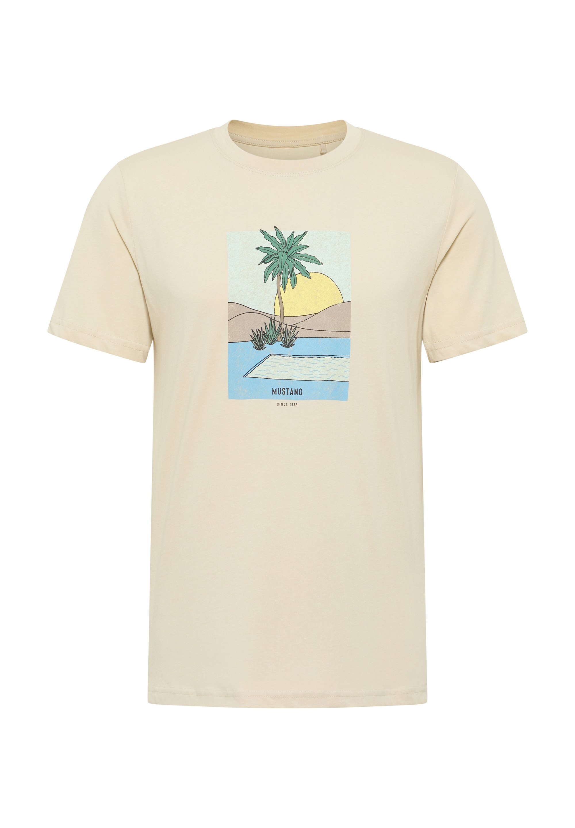 Mustang T-Shirt print - overcast/beige - Zalando.de