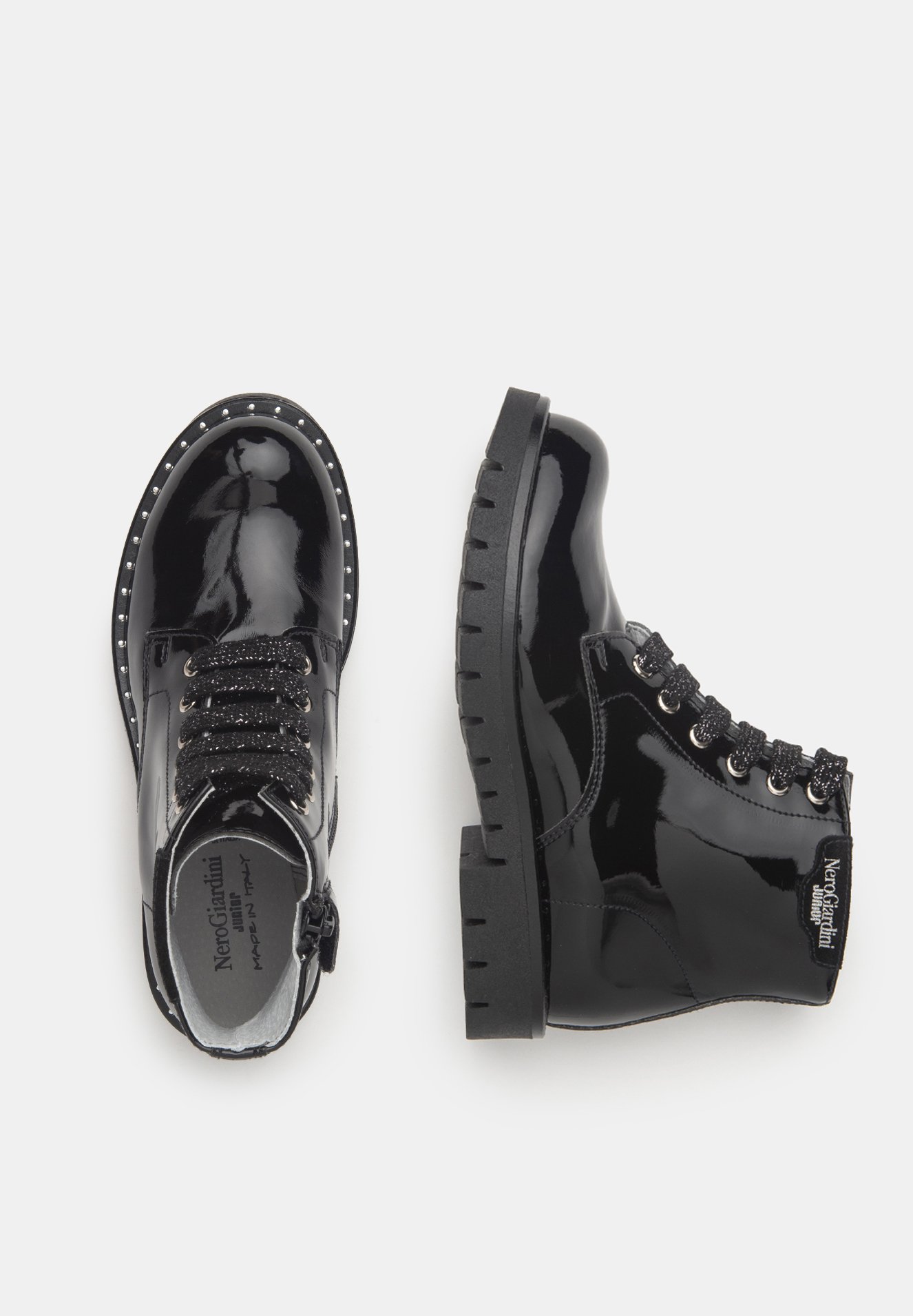 stivaletti stringati nero giardini