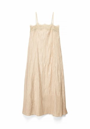 NA-KD, CRINKLE LACE DETAIL MAXI DRESS - Maxi šaty - beige
