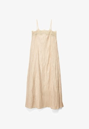 NA-KD, CRINKLE LACE DETAIL MAXI DRESS - Maxi šaty - beige