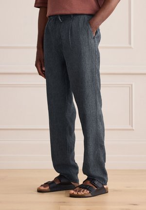 Next, TAPERED FIT - 100% LINEN - Püksid - charcoal grey
