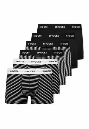 SNOCKS 6 PACK MIT FARBIGEM BUND - Panties - schwarze streifen