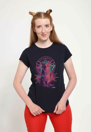 CAPTAIN MARVEL CAT GOOSE - Print T-shirt - navy blue