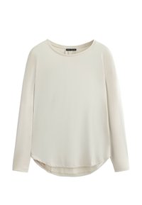 SOFT TOUCH LONG SLEEVE WITH BLACK PLEAT - Hosszú ujjú felső - sand