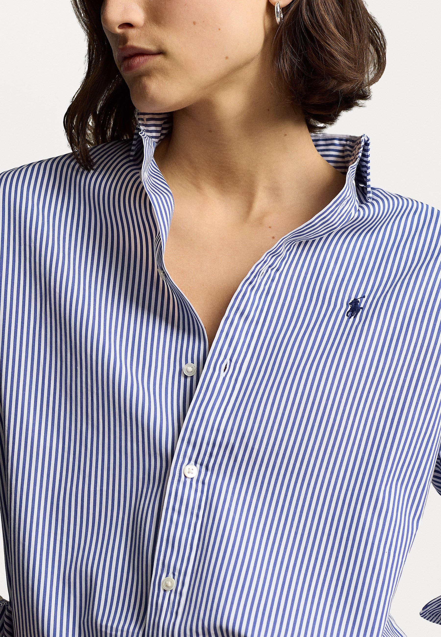 売れ筋商品|||ラルフローレン シャツ レディース トップス RELAXED FIT COTTON SHIRT - Button-down blouse - blue Polo Ralph Lauren RELAXED FIT STRIPED COTTON SHIRT - Button