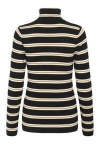 Soaked in Luxury SPINA STRIPED ROLLNECK - Striktrøje - black w sandshell stripe