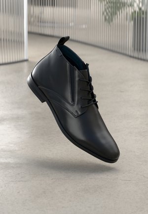 LEATHER - Pantofi cu șiret - black