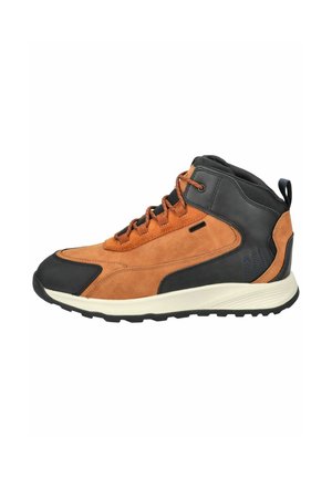 High-top trainers - cognac black