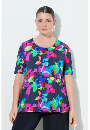 FLORAL SHORT SLEEVE SLINKY - T-Shirt print - dark marine