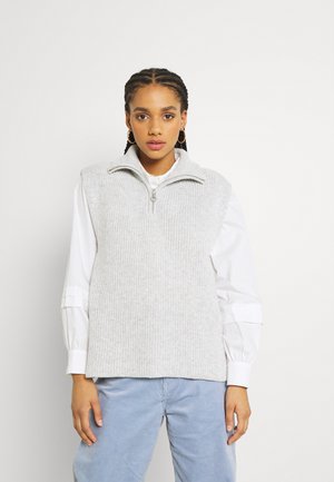 ONLTIA LIFE HIGHNECK VEST - Trui - light grey melange