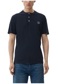 s.Oliver MIT HENLEY-AUSSCHNITT - Jednoduché tričko - navy