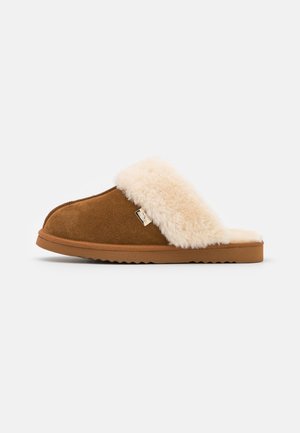 Pantolette flach - tan