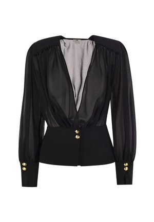 Elisabetta Franchi IN GEORGETTE CON BASCHINA - Camicetta - nero