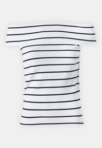 PCMARGO OFF SHOULDER - T-shirt basique - bright white/black