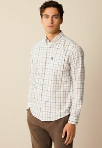 Next EASY OXFORD - Majica - cream blue tattersall