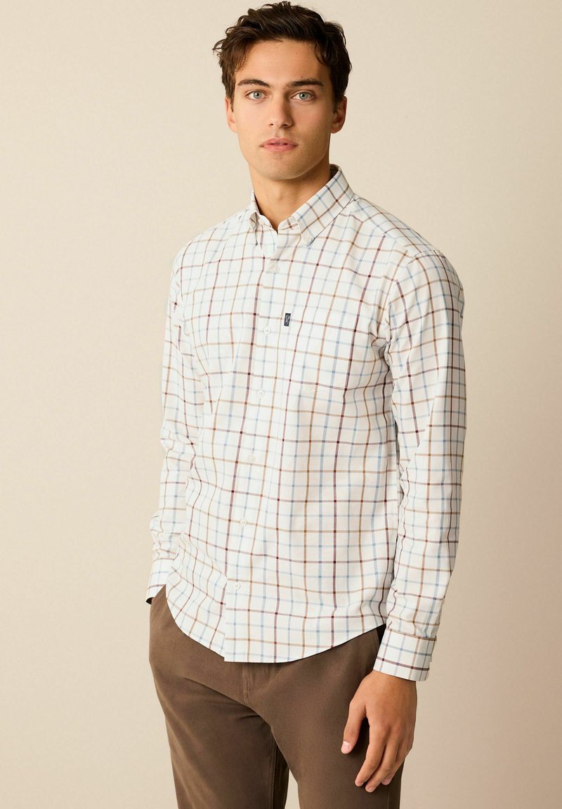 Next EASY OXFORD - Majica - cream blue tattersall