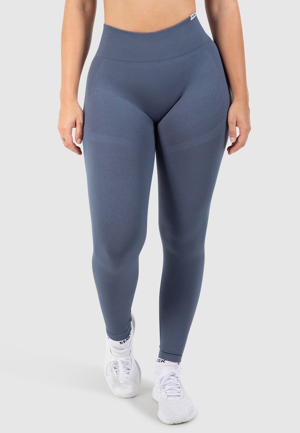 SCRUNCH EFFECT SOLID LEGGINGS SPORT FITNESS - Tights - blau
