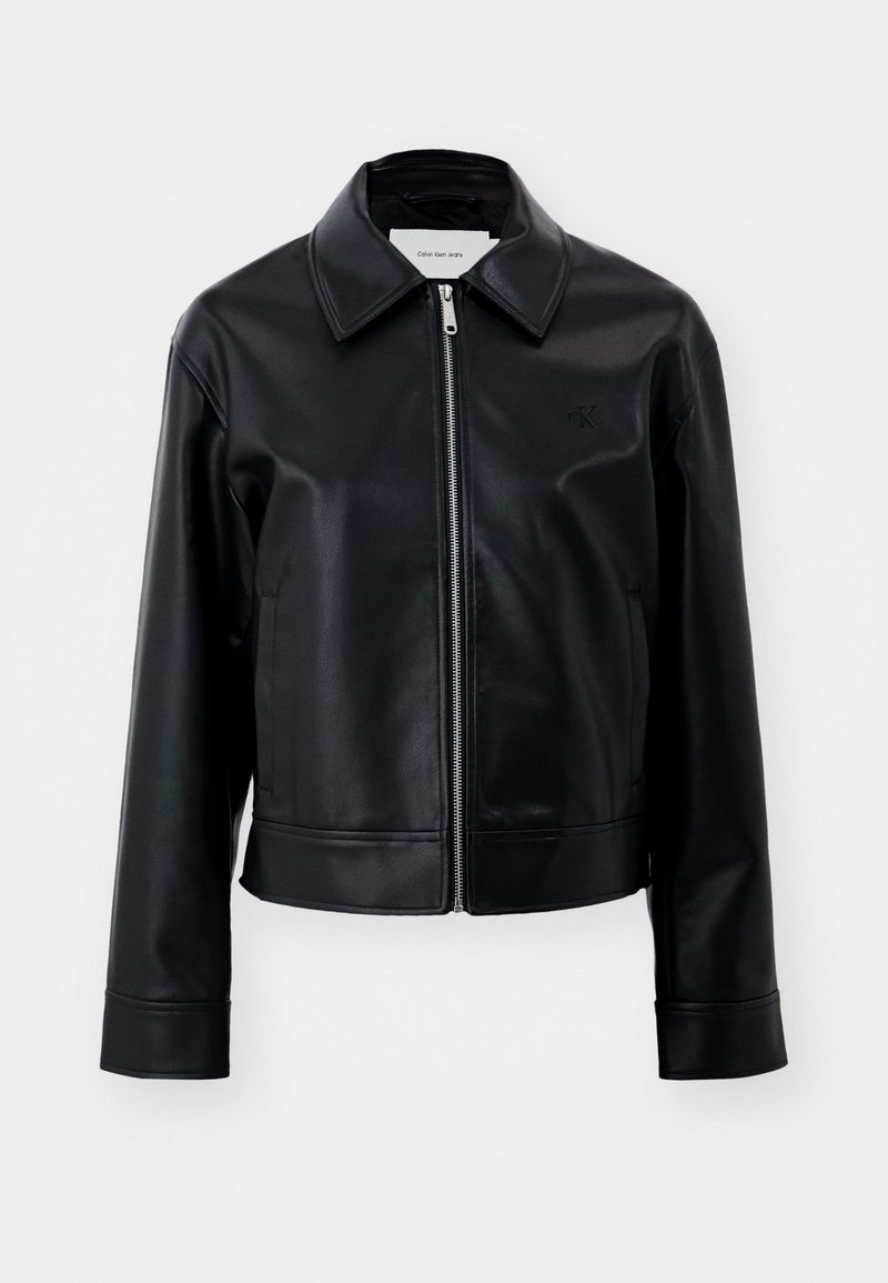 Calvin Klein Jeans Imitatieleren jas zwart