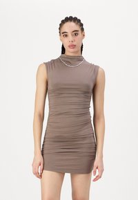 Gina Tricot FUNNEL DRESS - Obleka iz džersija - brown
