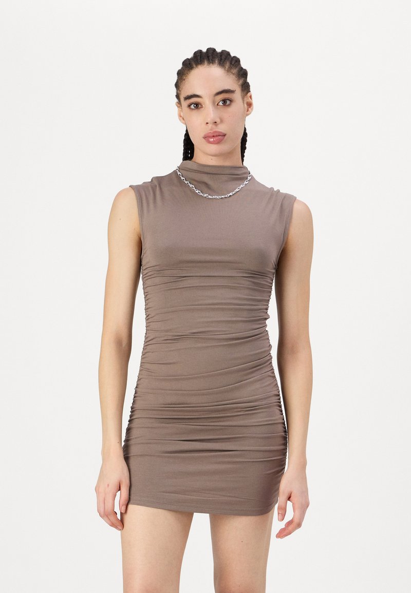 Gina Tricot FUNNEL DRESS - Obleka iz džersija - brown