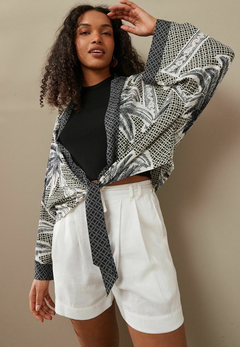 Next TIE FRONT KIMONO COVER-UP - Let jakke / Sommerjakker - monochrome palm