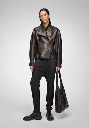 NADIA - Lederjacke - metallic black