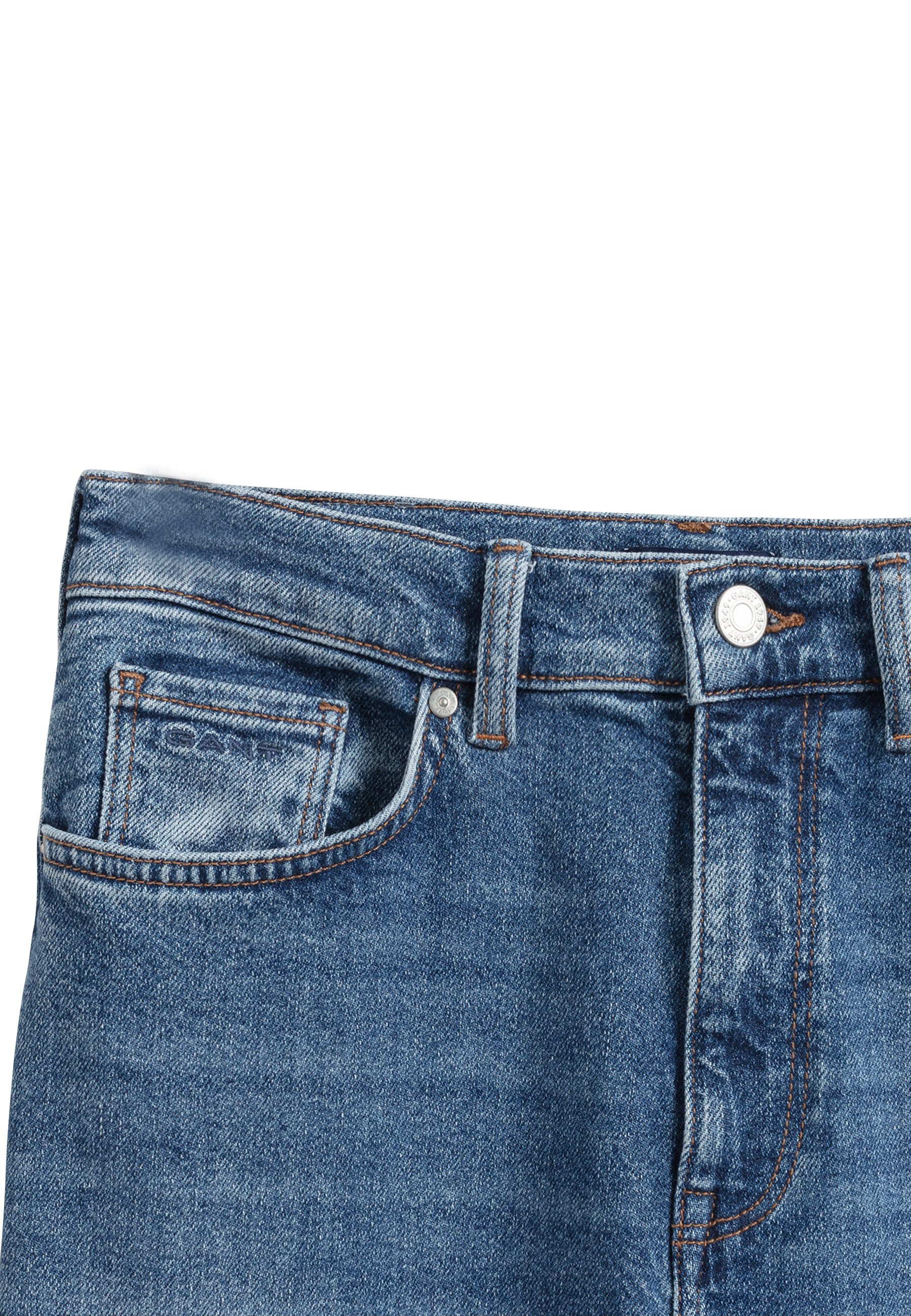 GANT HIGH WAISTED JEANS - Vaqueros a campana - semi light blue worn in/azul  claro - Zalando.es