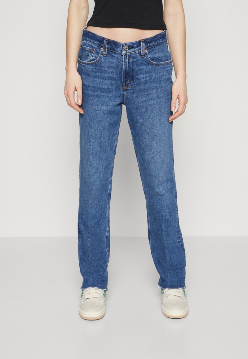 Abercrombie & Fitch Džíny Straight Fit - dark-blue denim