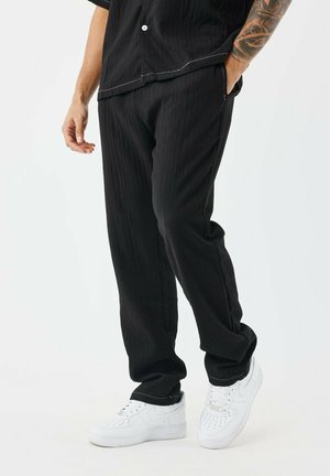 DÉCONTRACTÉE PLISSÉE - Pantaloni - noir