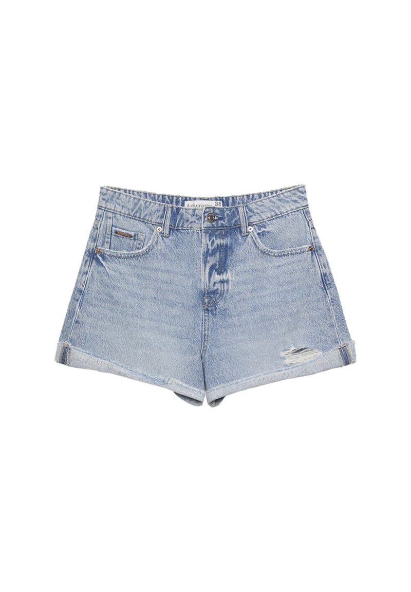 Stradivarius Shorts vaqueros - light-blue denim