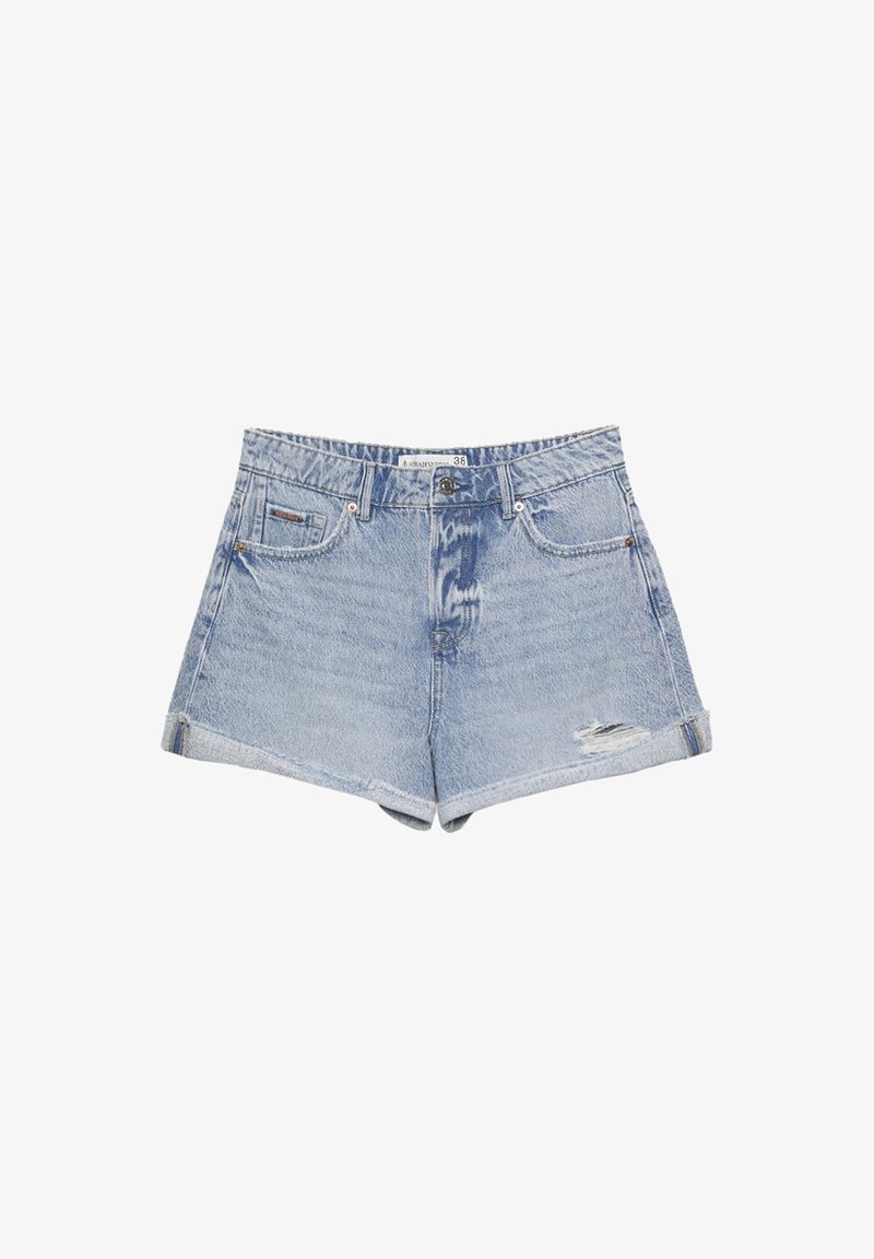 Stradivarius Shorts vaqueros - light-blue denim