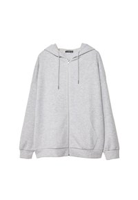 OVERSIZE - Športna jopa s kapuco na zadrgo - grey