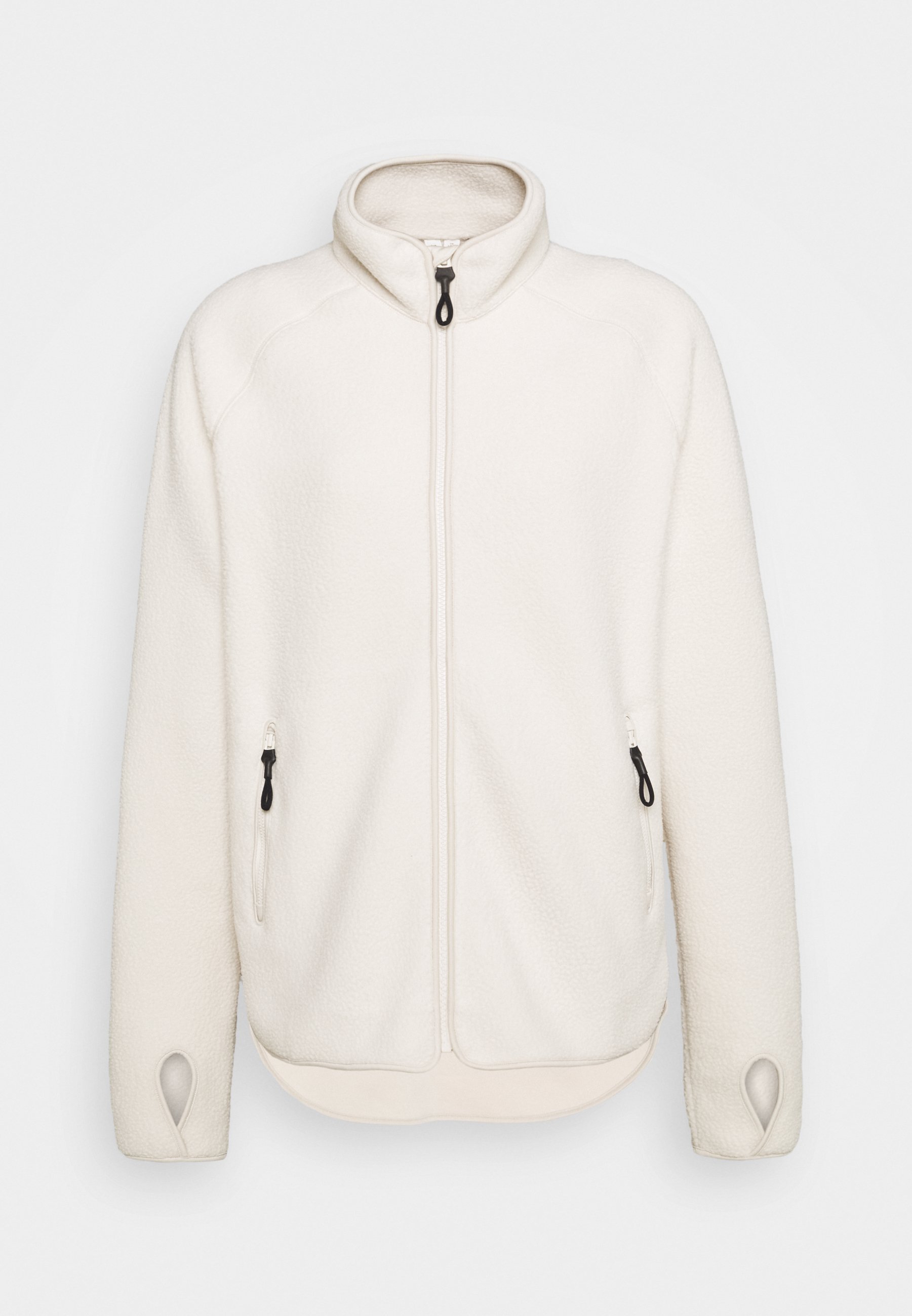 cream colored fleece jacket