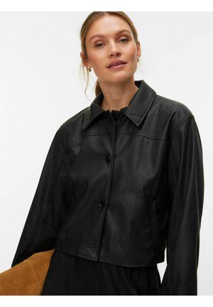 Vero Moda JACKET VMLUANA BLAZER - Veste en similicuir - black