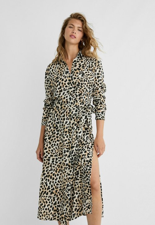 Yassavanna Long Shirt Dress Pinecone Aop Ecru Dots