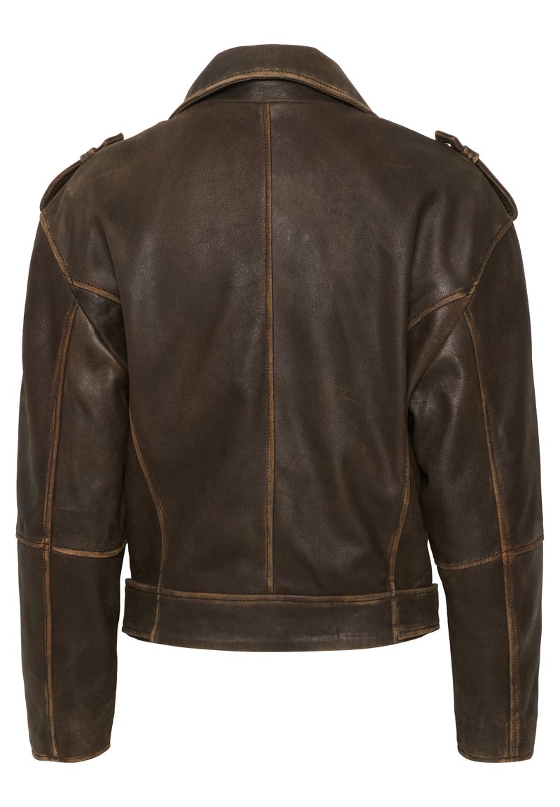 My Essential Wardrobe MWGILO - Lederjacke - brown retro wash/braun  