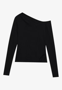 OFF SHOULDER RUCHED SIDE - Top dugih rukava - black