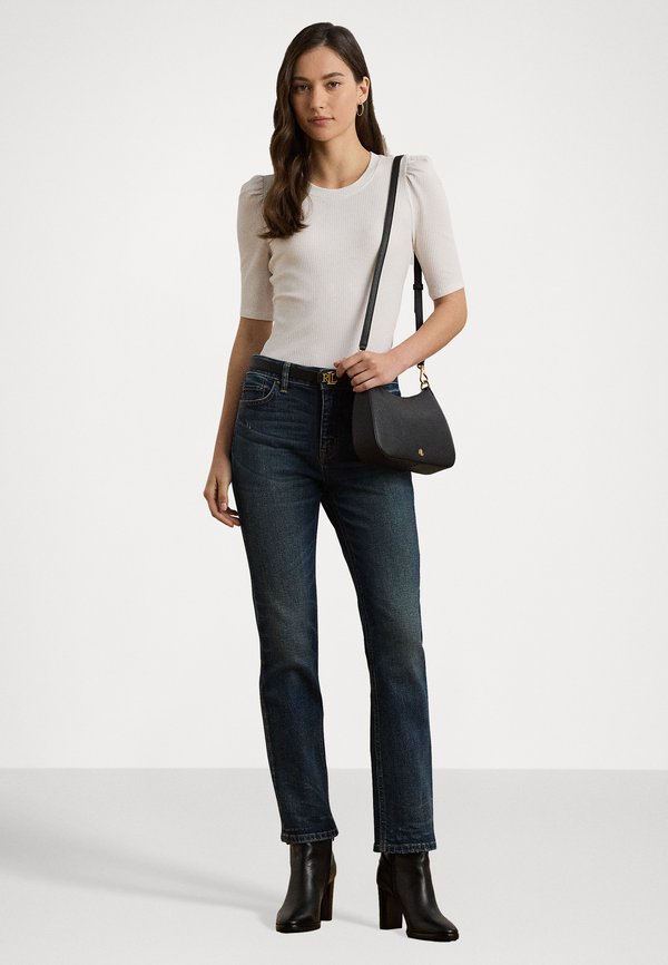 COTTON BLEND RIB KNIT PUFF SLEEVE TEE - Basic T-shirt3